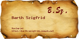 Barth Szigfrid névjegykártya